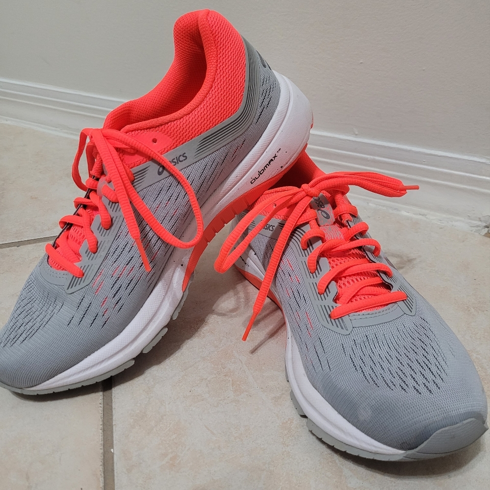 Asics GT-1000 7 Running Shoes Gray Orange Women's Size 10 1012A030